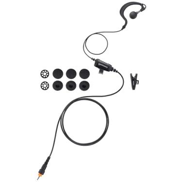 Imagem de Fone de ouvido de fio único com PTT/microfone em linha para rádios Motorola On-Site CLP1010 CLP1040 CLP1060 (CLP 1010 1040 1060), gancho de orelha em forma de G com cabo reforçado