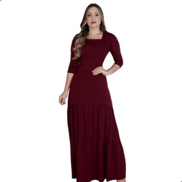 Imagem de Vestido Feminino Longo Tubinho Mangas 3/4 Moda Evangélica - KOPYTTA, M