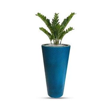 Imagem de Vaso Planta Decorativo Polietileno Grande Luxo Flores 55x28,5 Azul - V