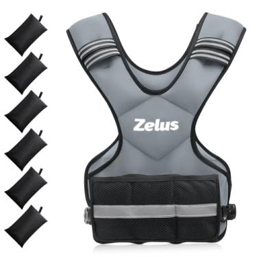 Imagem de ZELUS Colete ponderado para homens e mulheres, conjunto de exercícios de peso corporal ajustável para exercícios, 1,8 a 4,5 kg, 5 a 9 kg, 9 a 14,5 kg, com 6 pesos de ferro para treinamento de força
