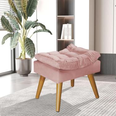Imagem de Puff Sênior Suede Luxuoso Banco Apoio Pés Almofadado Penteadeira - Met