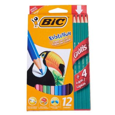 Imagem de Lápis de Cor Bic Evolution 12 Cores com 4 Lápis Preto