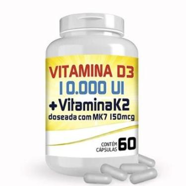 Imagem de Vitamina D3 10.000ui + Vitamina K2 150mcg Com 60 Cápsulas-Unissex