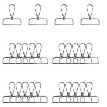 Imagem de Frinnovan Fechos Giratórios De Garra Lagosta 1,5" Com Argola Em D Metal, Ganchos Pressão Fecho Para Cordão Gatilho, Clipes Chaveiro, Joias, Artesanato Faça Você Mesmo, Bolsa, Fabricação Bolsas, 1 1/