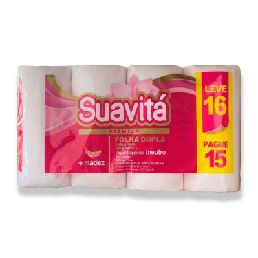 Imagem de Papel Higienico Suavitá Folha Dupla Leve Linha Premium Super Macio 16 Rolos
