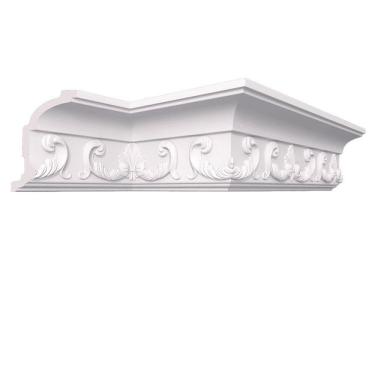 Imagem de Kit com 5 Barras Roda Teto Isabell Perfil de Poliestireno Homestar 10m Branco