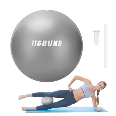 Imagem de jjshund Bola de Pilates de 25 cm, pequena bola de ginástica de ioga macia de 9,8 polegadas para academia, pilates, ioga, equilíbrio, estabilidade, treinamento básico, alongamento com canudo de