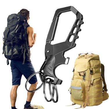 Imagem de Rrlihjgu Chaveiro Abridor De Garrafas | Porta-Chaves Portátil,Porte-Chaves Compacto Com Mosquetão Abridor De Garrafas Chave De Fenda E 3 Argolas Para Acampamento Barmen Homens Mulheres