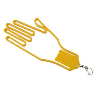 Imagem de oshhni Suporte para maca de luvas de golfe, acessórios de golfe para homens e mulheres, manutenção de luvas, secador profissional portátil e resistente, Amarelo