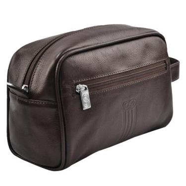 Imagem de Necessaire AMETISTA em Couro Galvani, Marrom café