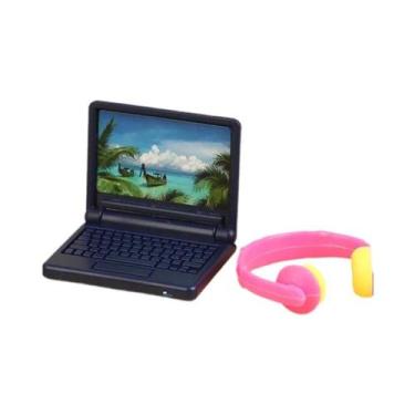Imagem de 1/12 Escala Casa De Bonecas Escritório Computador Brinquedo Portátil M