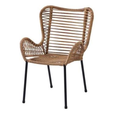 Imagem de Cadeira De Vime E Aco Com Rattan 90X62X64 Cm - Just Home Collection