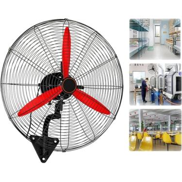Imagem de Parede Industrial F Oscilante, 3 Velocidades, Ângulo Ajustável, Ventiladores De Parede De Metal Para Estufa Supermercado Fábrica Garagem Casa De Verão, 78cm