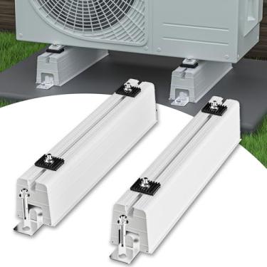 Imagem de Cestluck Base de montagem no chão: Mini almofada condensadora dividida 19,68 '', mini bloco dividido ABS antivibração, mini suporte dividido para sistema de bomba de calor de condensadores de ar