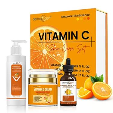 Imagem de Dermaxgen Vitamin C Complete Facial Care Kit - Organic Glowing Skin Anti-Aging, Rejuvenating, Boosting Collagen & Hydrating - Day & Night Brightening Skincare Gift Set