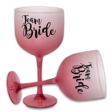 Imagem de Taças Team Bride Kit 12 Degrade Rose Despedida Solteira - PLANETARTE