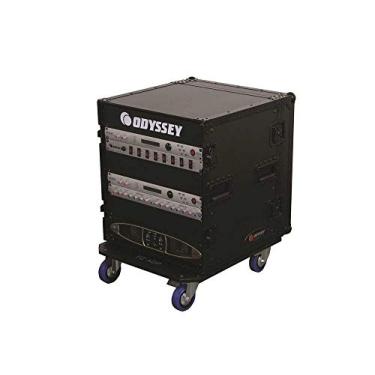 Imagem de Rack preto 12U Pro Amp com rodízios