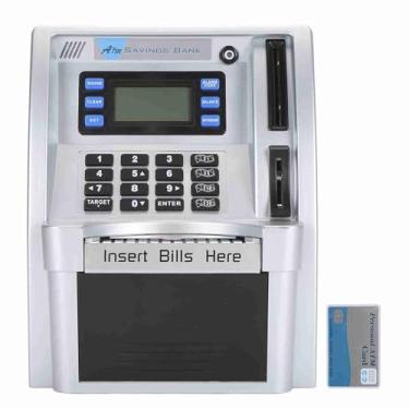 Imagem de Caixa de dinheiro de senha criativa de senha criativa do Banco ATM eletrônico pode ser auto -rolando caixa de economia de caixa com tela LCD para crianças de aprendizado