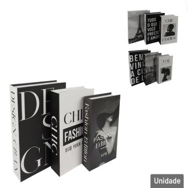 Imagem de Caixa Decorativa Livro 3 Peças Estampass - Tudo em Caixa