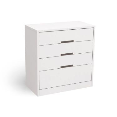 Imagem de Cômoda Casal S824 c/ 4 Gavetas Polipropileno Branco - Kappesberg