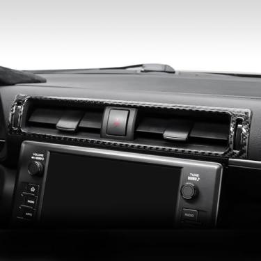 Imagem de BETTERHUMZ Acabamento de moldura de tomada de ar condicionado de fibra de carbono compatível com Toyota GR86 para Subaru BRZ 2021-2024 adesivo de ventilação CA para painel acessórios interiores de