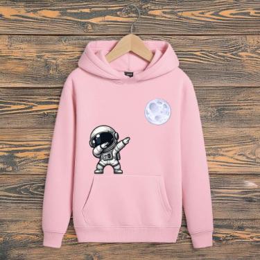Imagem de Blusa Moletom Infantil Canguru Astronauta Lua Menino Menina Agasalho -