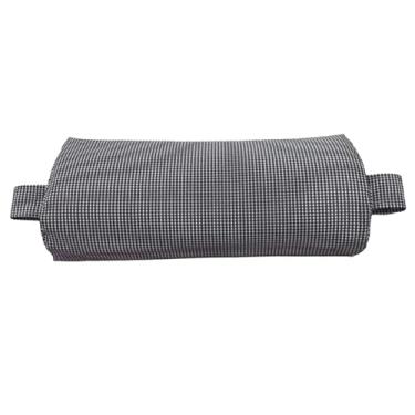 Imagem de Bothyi Almofada de cabeça para espreguiçadeira ao ar livre, almofada de encosto de cabeça para cadeiras de praia com faixa elástica, acessórios, de fácil de, Xadrez Branco Cinza