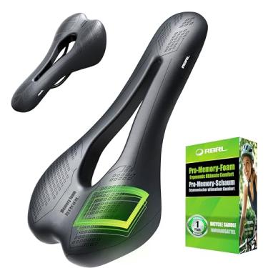 Imagem de RBRL Assento de bicicleta – confortável, ampla almofada de espuma Pro-Memory com dupla absorção de choque, selim de bicicleta impermeável, assento de bicicleta ergométrica para BMX, MTB e estrada (MTB