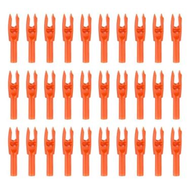 Imagem de PATIKIL Flechas para tiro com arco 4,2 mm, pacote com 30 peças de plástico para inserção de flecha de substituição para caça e tiro arco recurvo, laranja