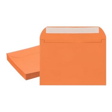 Imagem de PATIKIL Envelopes de convite de 19 x 13 cm, 20 peças autovedantes para convites A7 autoselo para casamentos, cartão de agradecimento, fotos, cartões postais, aniversário, cartões postais, laranja
