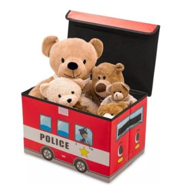Imagem de BAU ORGANIZADOR INFANTIL MULTIUSO CAIXA BRINQUEDOS POLICIA