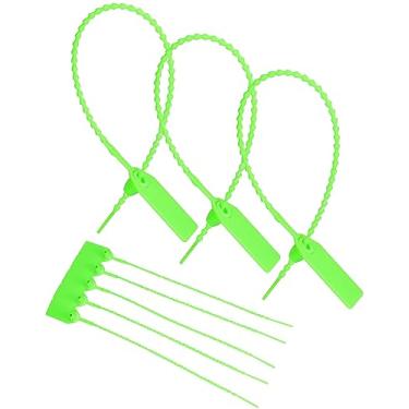 Imagem de QWORK Selos de plástico de adulteração, pacote com 200 fechos de segurança com trava automática, etiqueta de segurança para extintores de incêndio e segurança contra incêndio, 24 cm de comprimento