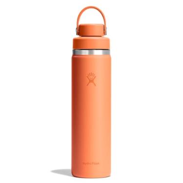 Imagem de Hydro Flask Garrafa de água - aço inoxidável isolado - tampa flexível de boca larga, não derrama, à prova de vazamento em laranja néctar de 680 g