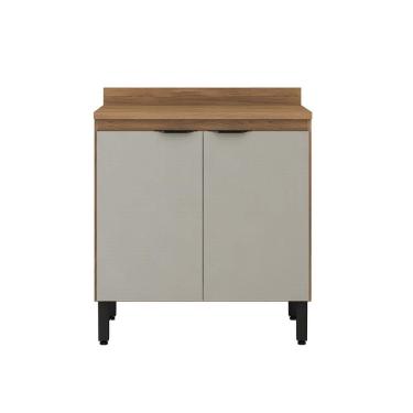 Imagem de Balcão de Cozinha 02 Portas 80cm c/ Tampo Firenze Amêndola Nude Prime TX Demóbile 