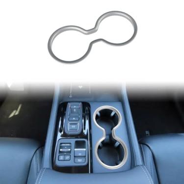 Imagem de TENWIND Tampa do interruptor de freio do painel do console central do carro compatível com acessórios Honda Passport 2026+ (suporte de copo + prata)