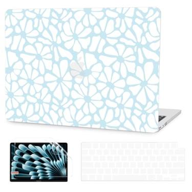 Imagem de G JGOO Capa compatível com MacBook Air de 13 polegadas 2025 2024 2023 2022 M4 A3240 M3 A3113 M2 A2681, capa rígida de plástico para MacBook Air de 13,6 polegadas + capa de teclado + protetor de tela