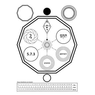 Imagem de Placa Radiônica Mesa Quântica Saúde - Gráficos Radiônicos - Radiestesia - Radiônica - Desimpregnador - Decágono - Pêndulo - Testemunho - Alta Vitalidade - Plástico PS - 21 cm x 29.7 cm