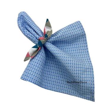 Imagem de 01 Anel Argola Porta Guardanapo Lacinho Poá Azul Marinho - MultiStoreD