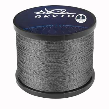 Imagem de AKVTO Linha de pesca trançada, 9 fios, 1000 metros, alta sensibilidade, resistente à abrasão (cinza, 0,40 mm/36,3 kg)