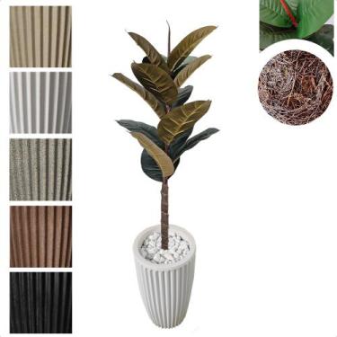 Imagem de Planta Artificial Ficus Lyrata Outono Toque Real com Vaso Decorativo -