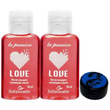 Imagem de Kit 2 Óleo para Massagem Love Hot Morango + Pomada do Dragão Ginseng -