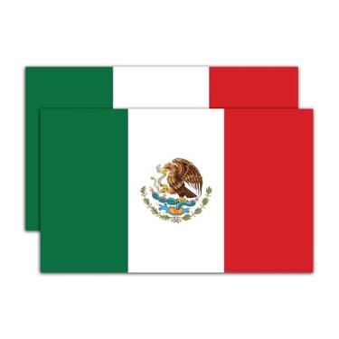 Imagem de Adesivos de bandeira do México 7,6 x 12,7 cm – Pacote com 2 decalques de vinil com bandeira mexicana para carro, caminhão, refrigerador, capacete, caixa de ferramentas – impermeável, resistente a UV e