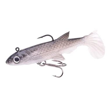 Imagem de ZZTWER 1 isca macia pequena cauda T 50 mm 3,5 g Jig Head Silicone Swimbaits artificial biônica isca de pesca para pique de robalo Shad