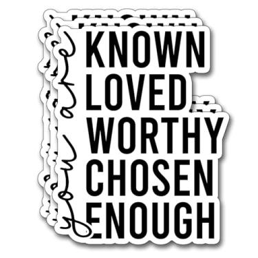 Imagem de (3 peças) Adesivo You are Love Worthy Enough Decalques Cristãos Inspiradores Decoram Livros Laptop Telefone Garrafas de Água Kindles Tumbler Adesivos de Vinil Impermeáveis 2,5 x 7.6 cm