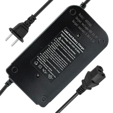 Imagem de Carregador de bateria de chumbo-ácido 48V 20AH para scooter E-Bike carregador de entrada 100V-240V com plugue de 3 pinos