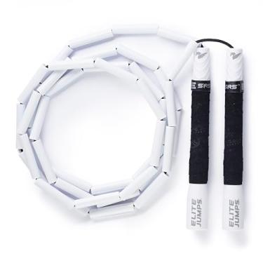 Imagem de Elite Jumps - Corda de pular com contas pesadas - Corda de pular pesada de 184 g para mulheres - Durável e resistente - Corda ajustável de 3 m de comprimento - Sem emaranhados - Contas de 5 cm à prova