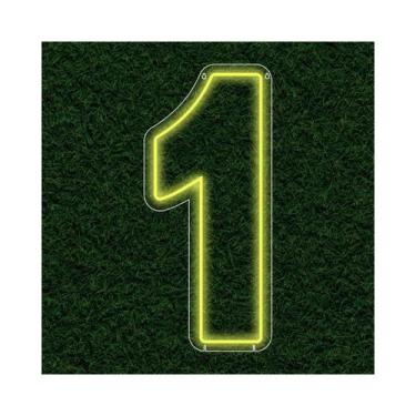Imagem de Painel Led Neon Número Luminoso 1 Um 60cm Decoração Festa - letreiro p