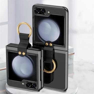 Imagem de Capa de anel transparente para Samsung Galaxy Z Flip 3 4 5 6 5G Flip5 Flip4 Flip6 Capa de proteção, preta, para Galaxy Z Flip 5