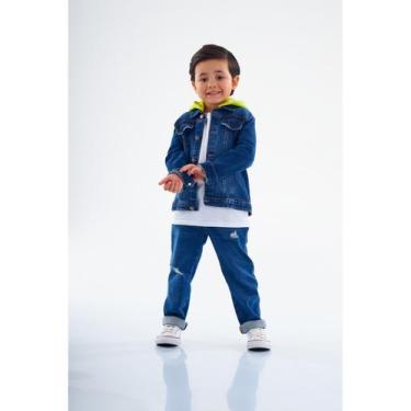 Imagem de Jaqueta Infantil Masculina em Jeans Up Baby, Azul escuro, 2