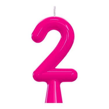 Imagem de Vela De Aniversário Número Neon Rosa - PartiuFesta